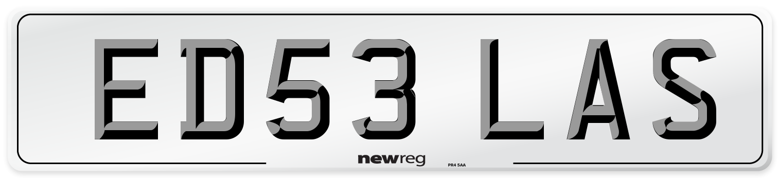 ED53 LAS Number Plate from New Reg